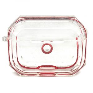 CHCC - Clear Hard Case With Color Lines Clear Rojo Airpod