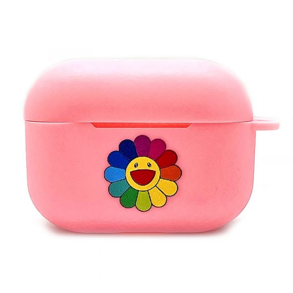 PMPM - Pink Murakami Soft Silicone Case Pink Multicolor Flower Airpod