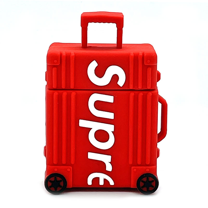 SBRR - Supreme Bag Red Soft Silicone Case Rojo Blanco Airpod