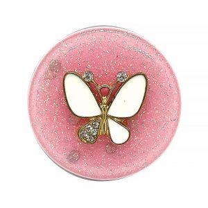Butterfly 1 Color Pink White Gold Zirconia