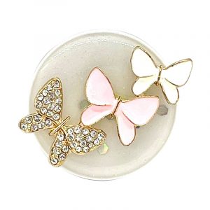 Butterfly 3 Colors Gold Zirconia Pink White