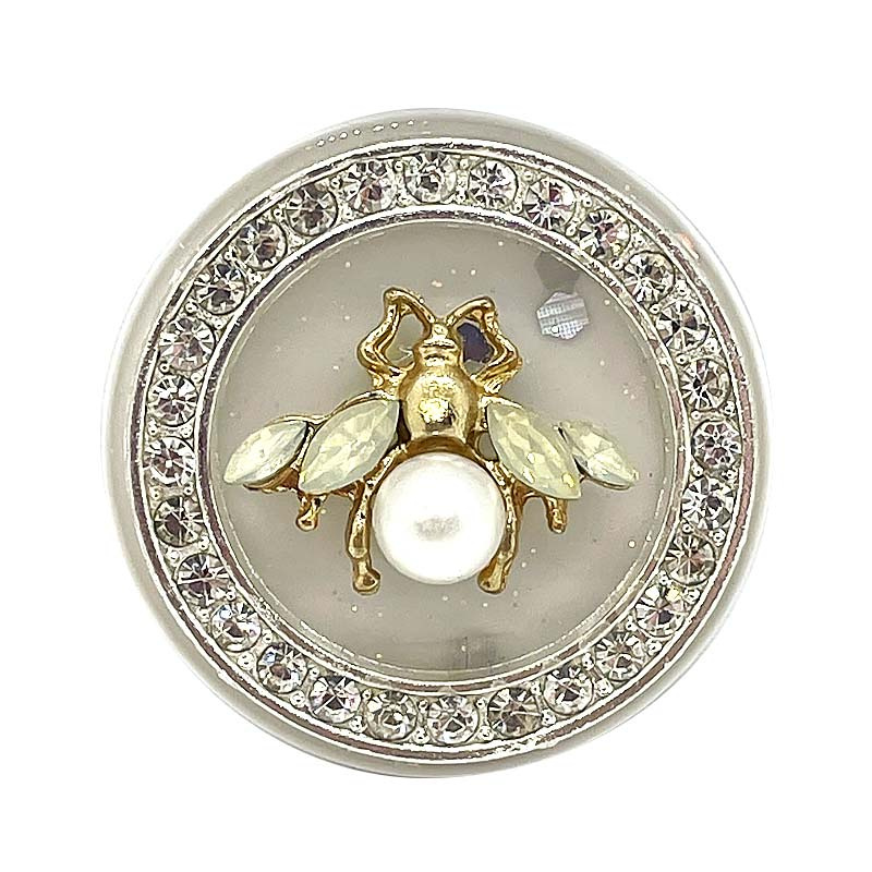 Bee Pearl With Diamonds Gold White Zirconia Pearls