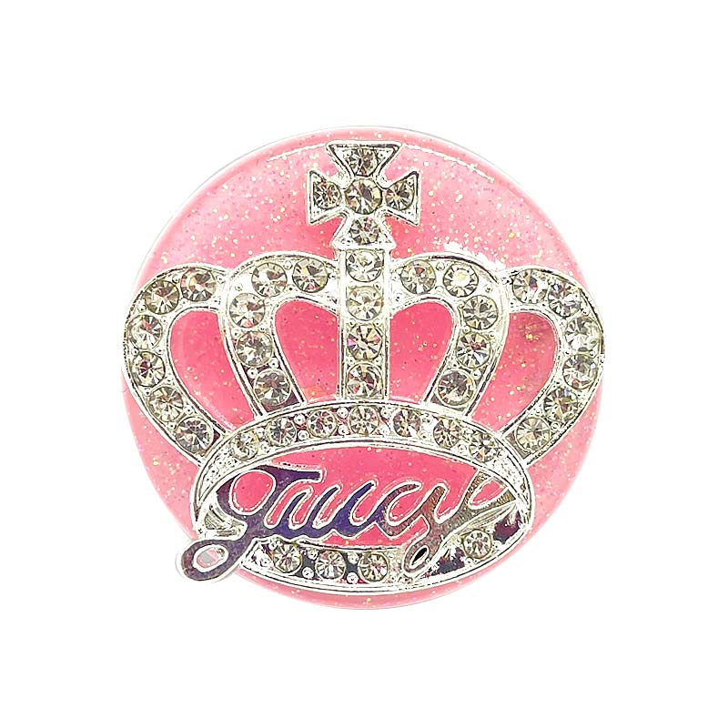 Pink Jucy Crown Clear Pink Silver Zirconia